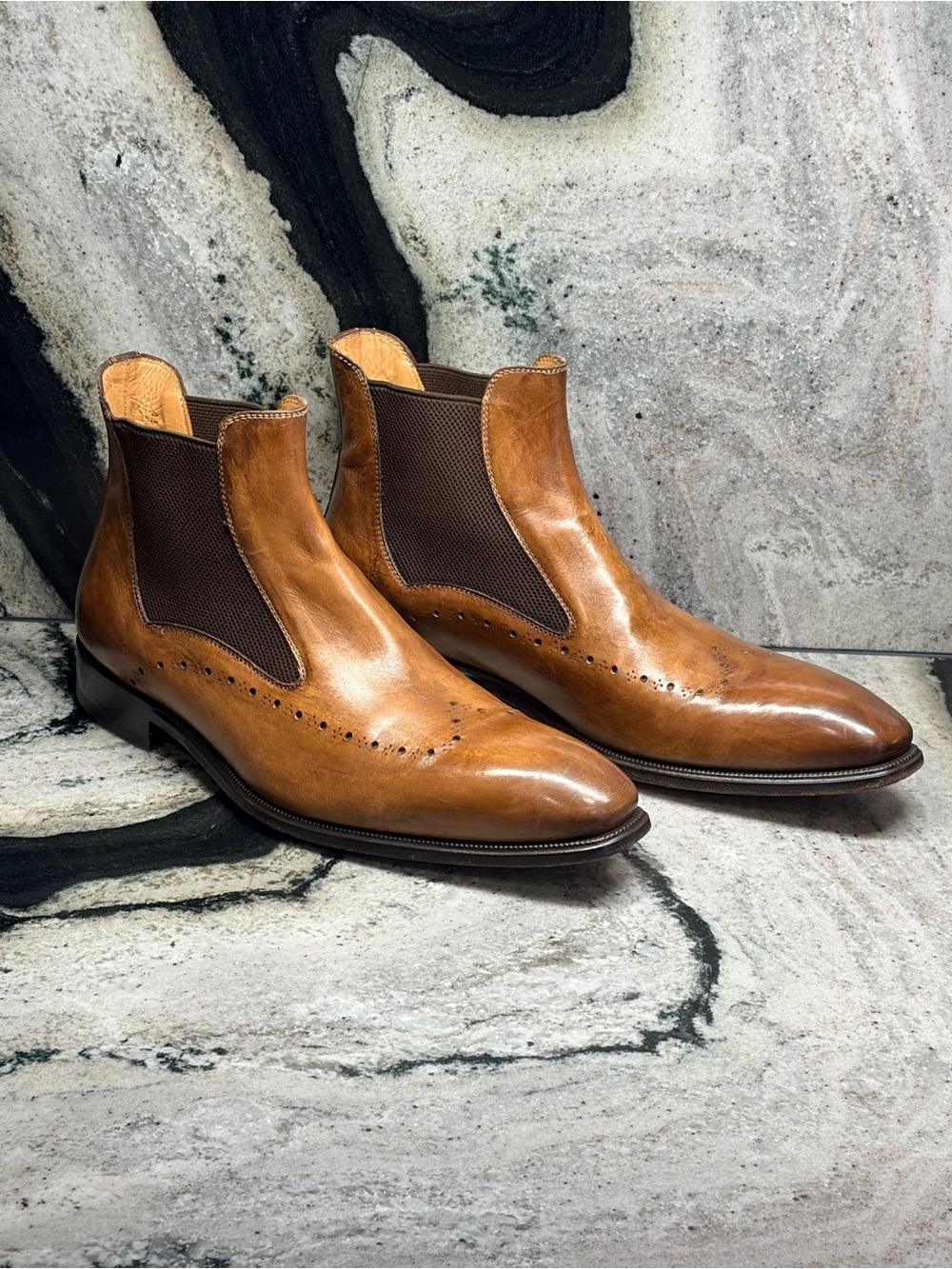 Stefano Branchini Chelsea Boots Brown Leather UK 9.5 US 10.5 Made Italy